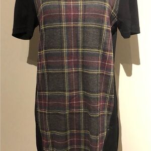 La classe couture Plaid Short Sleeve Dress Size M